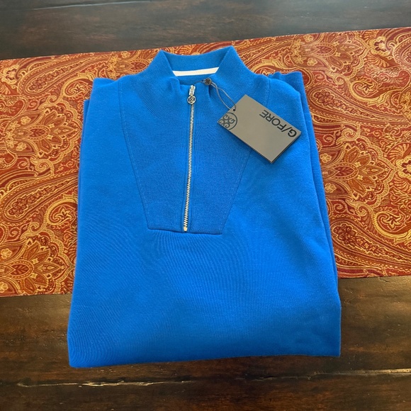 G/Fore Men's Large SURF V-Neck Merino Quarter Zip Knitted Sweater MSRP $255 - Picture 1 of 8